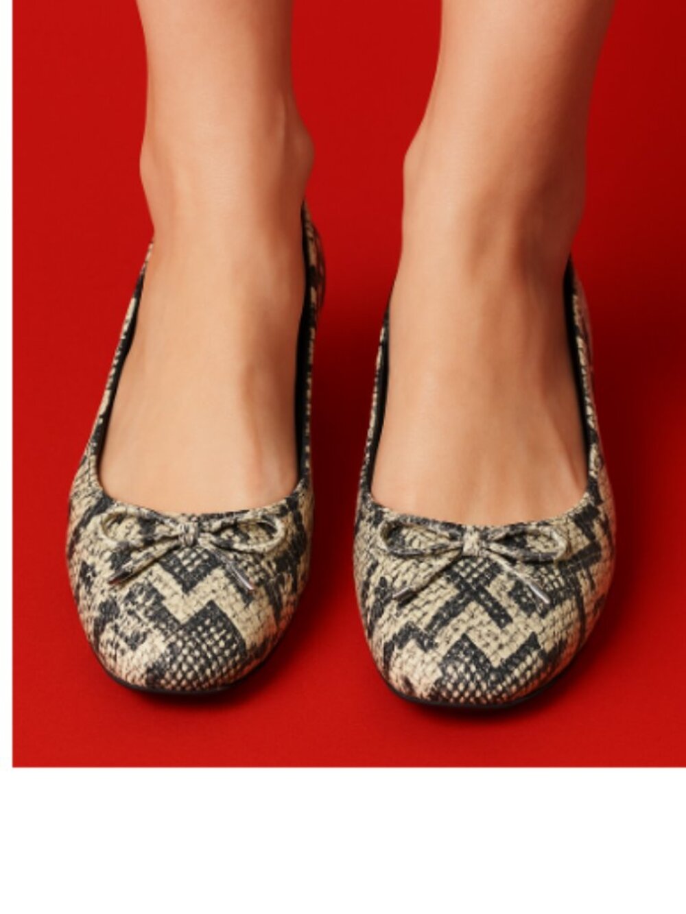 NWT- Calvin Klein black and white snake print ballet flats- size 11